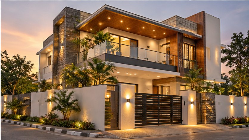 Illustrative modern Indian residential home