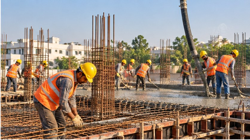 Illustrative RCC construction activity in India